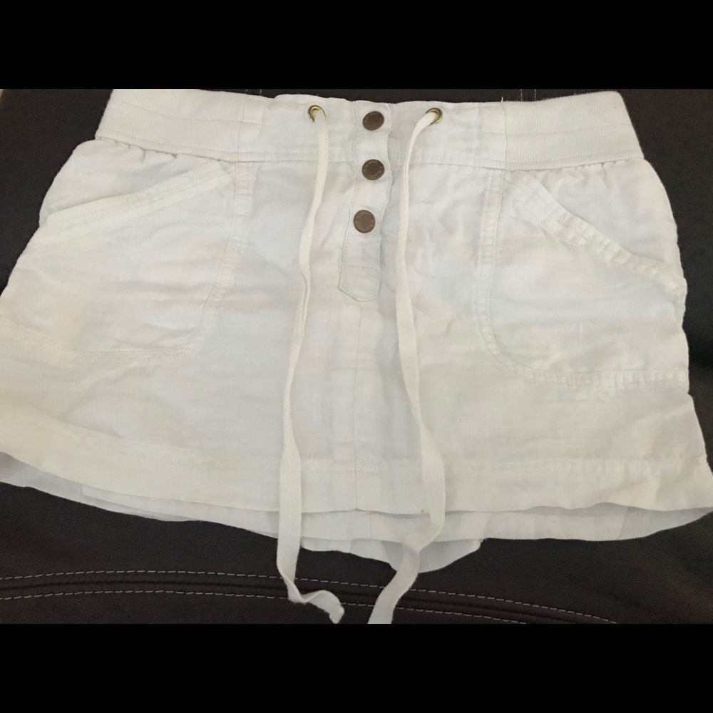 White mini skirt